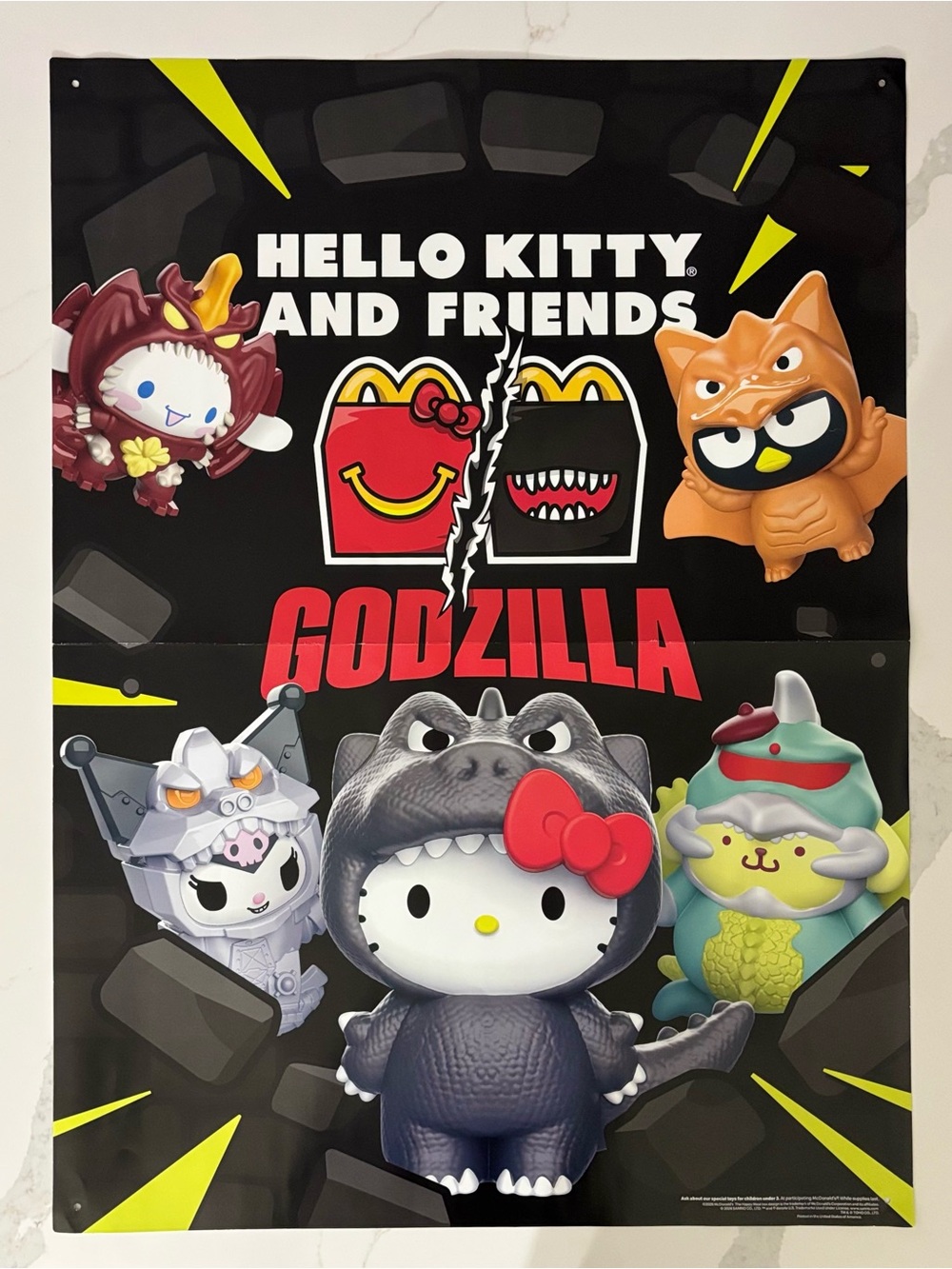Hello Kitty x Godzilla McDonald's Hello Kitty Promotional Poster 26x35.5in